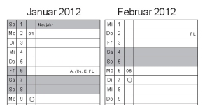 Photo: Agenda / calendrier annuel: 2012