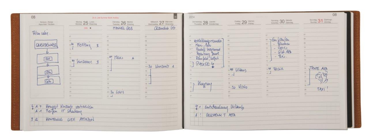 X17 A5+ Quer Terminplaner Leder