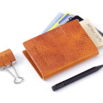 Mind-Papers Lederhülle cognac mit Karteikarten, Sloop und Stift