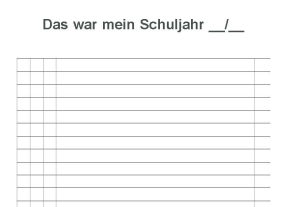 Lehrerheft – Seite "das war mein Schuljahr"