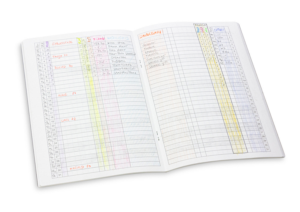 Ausgefüllter vertikaler Trackerheft von X17