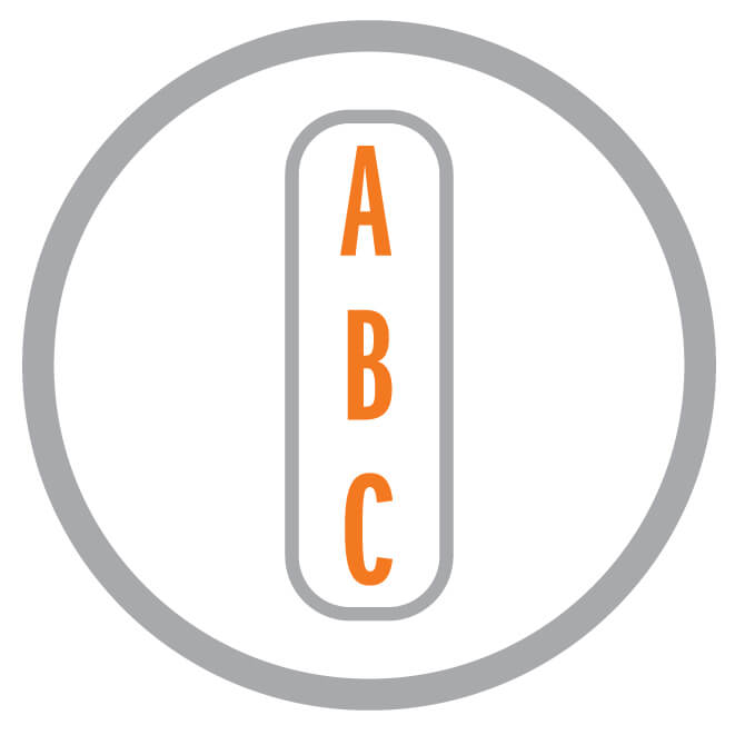 Logo für des X17 Adressregisters mit Alphabet-Taben. Adressbuch in A5, A6 und A7