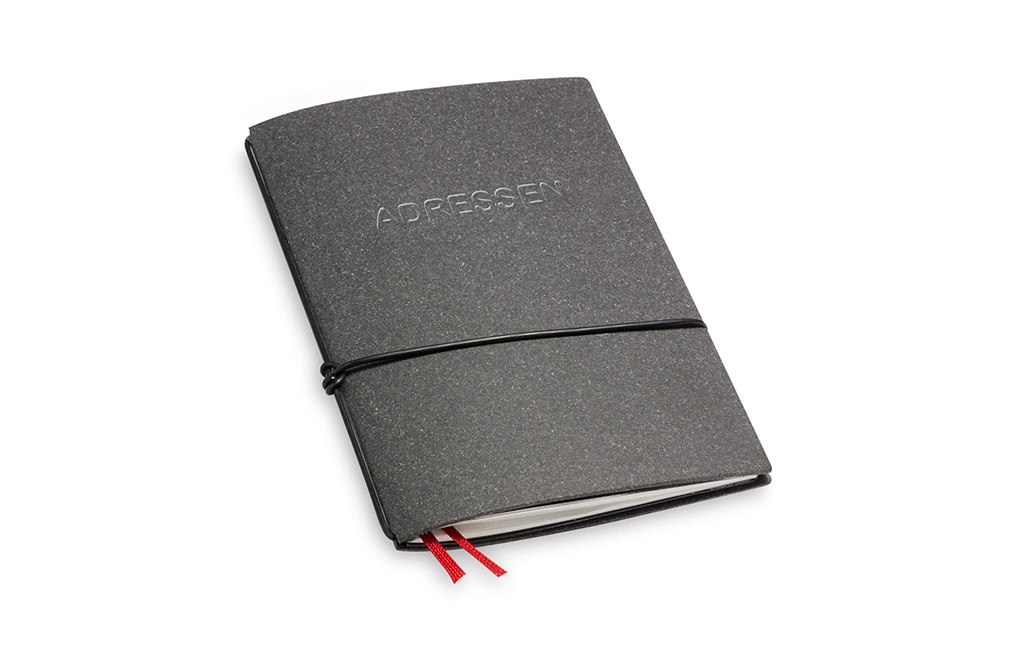 Adressbüchlein A6, Lefa graphit. Mit Prägung