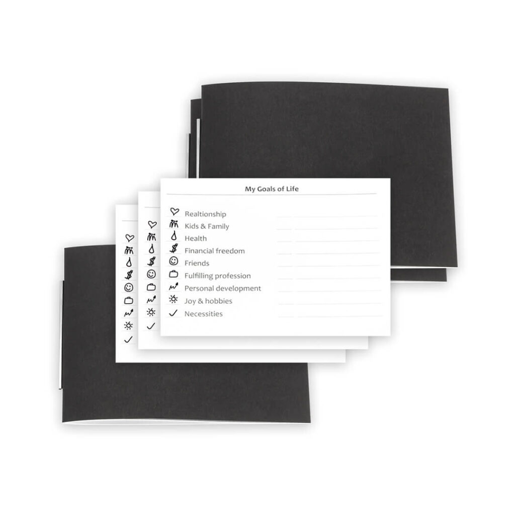 X17 Flow-Book A6 Querformat; X17 Flow-Book Zielekarte; X17 Flow-Book Aufgabenbuch