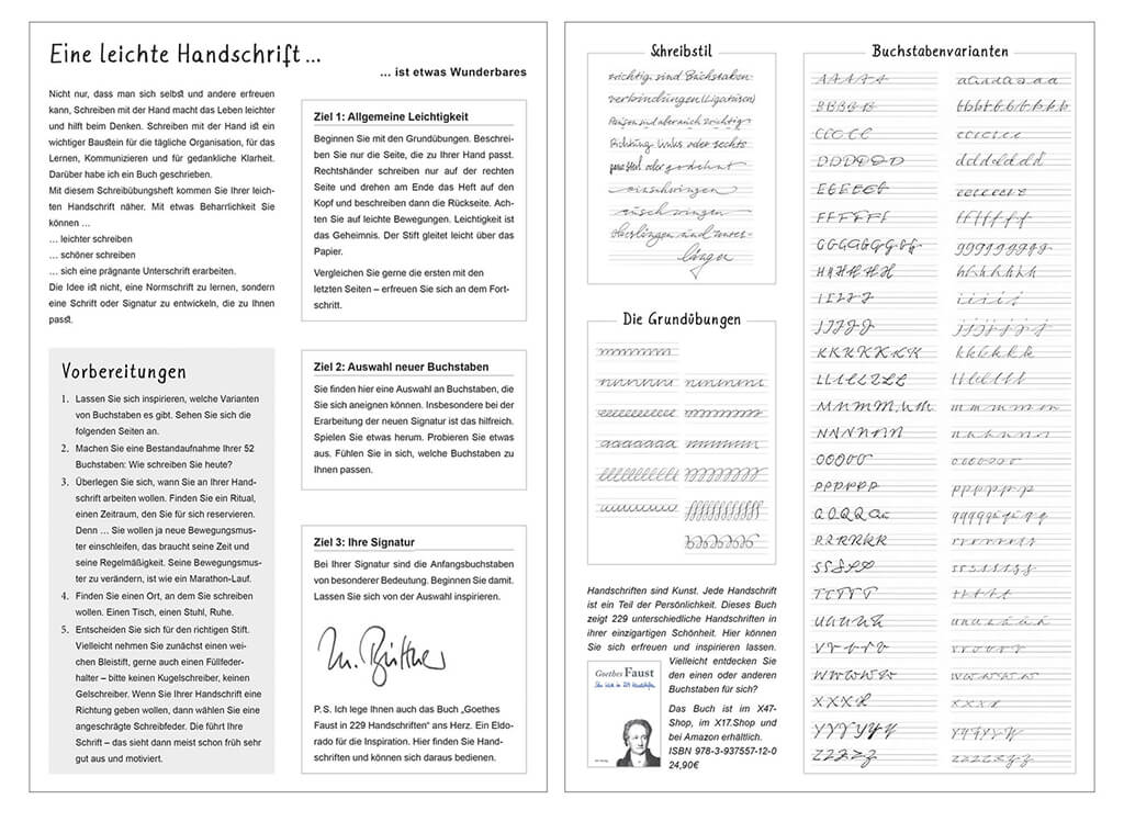 A4+ Schreibübungsheft für Erwachsene inkl. Erläuterungsbooklet