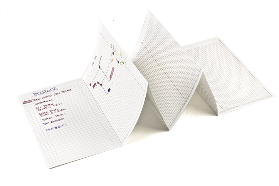 Projektliste-Leporello – Faltplaner, eine praktische Ergänzung zu den X17-Heften.