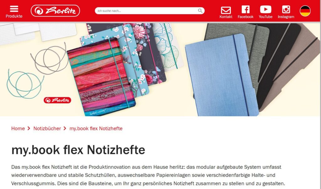 Screenshot einer Webseite: Herlitz lässt sich von X17 „inspirieren“ und entwickelt ein modulares Notizbuch.